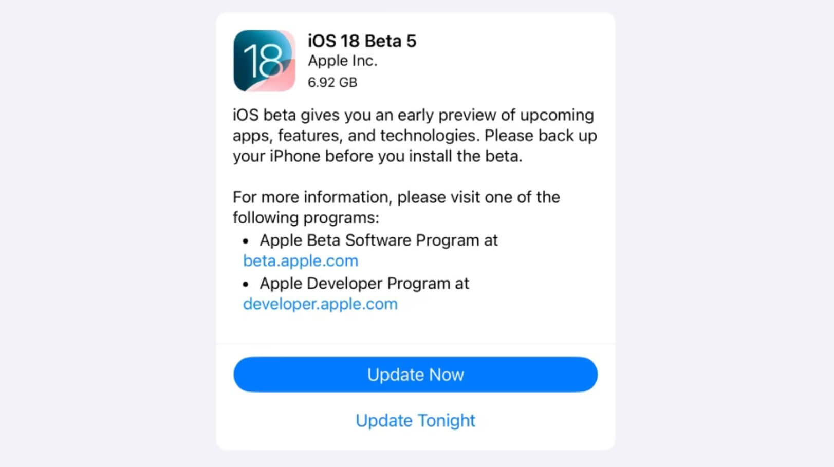 Как установить iOS 18 beta 4. Пятая бета-версия iOS 18 уже доступна для загрузки. Фото.