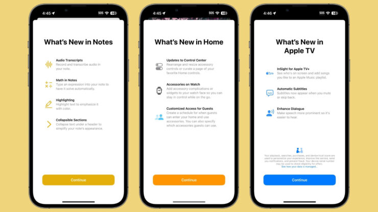 Что нового в iOS 18.1 beta 2. Для всех обновившихся приложений доступны приветственные экраны. Изображение: macrumors.com. Фото.