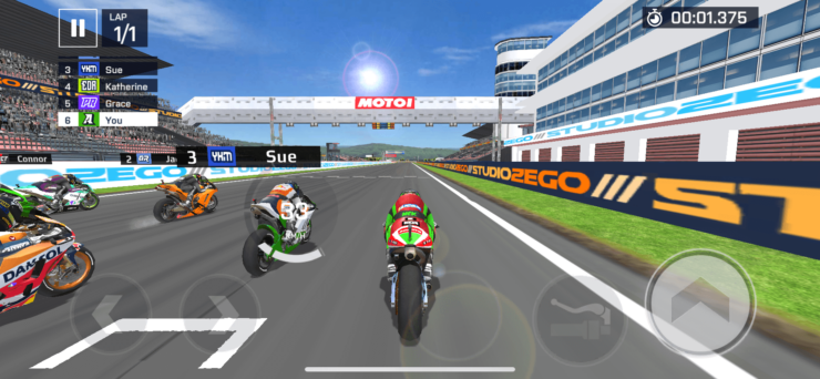 Moto Rider — гонки на телефон. Графика простая, но игра от этого не становится плохой. Фото.