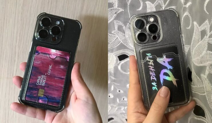 Чехол с кармашком для карты. Выглядит чехол стильно. Чехол с кармашком для карты. Выглядит чехол стильно. Фото.