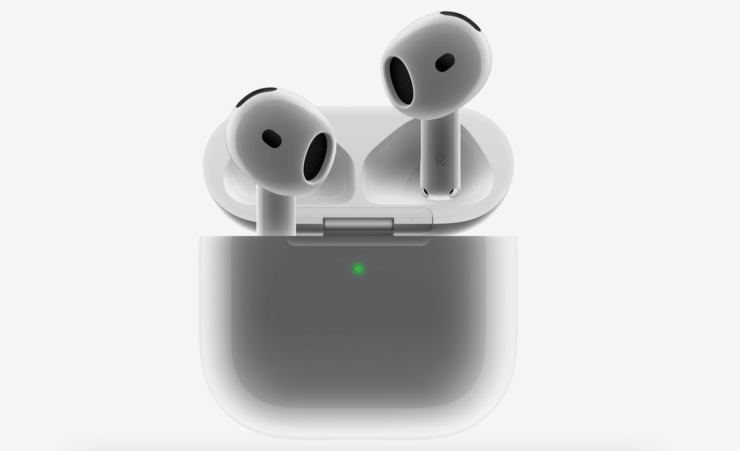 Как найти наушники AirPods. На кейсе AirPods 4 без ANC отсутствует динамик. Изображение: apple.com. Фото.