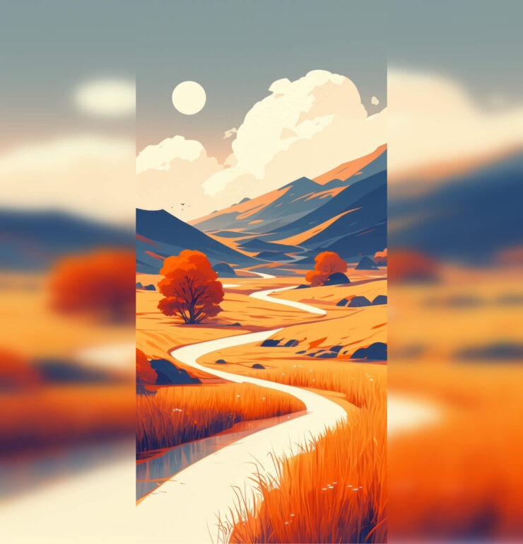 Осенние обои на телефон. Нарисовать осень тоже можно очень красиво. Изображение: iguides.ru. Фото.