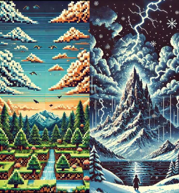 Ретро-обои на телефон. Молния над горой выглядит особенно круто. Изображения: idownloadblog.com. Фото.