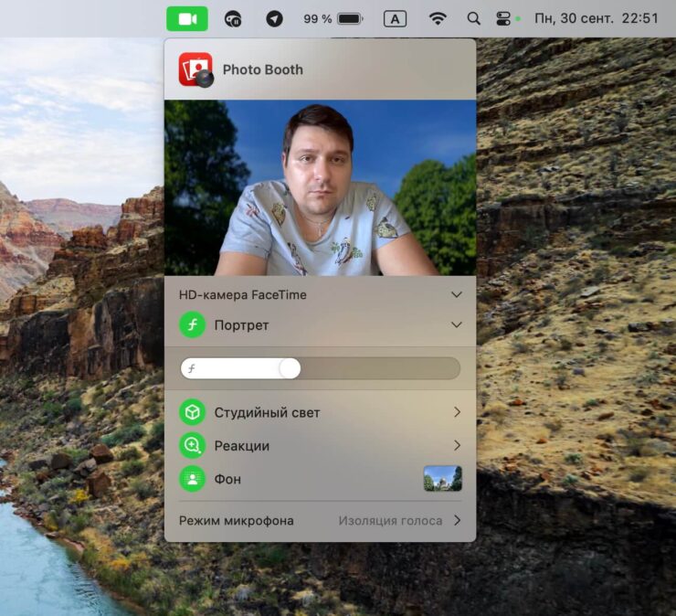 Портретный режим в видеозвонках. Активируйте портрет и настройте размытие. Фото.