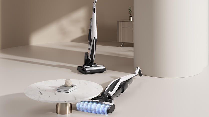 Мощный пылесос для дома. Deerma VX95W раскладывается и позволяет наводить чистоту в труднодоступных местах. Фото.