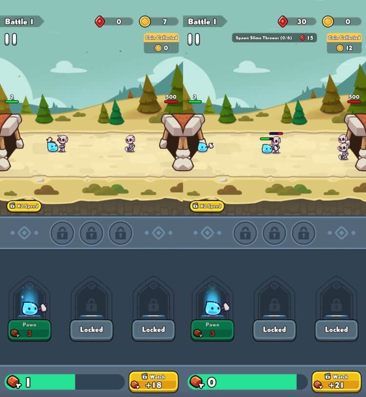 Slime Warrior — интересная игра на Айфон. Прокачивайте слаймы и сможете пройти на следующий уровень. Slime Warrior — интересная игра на Айфон. Прокачивайте слаймы и сможете пройти на следующий уровень. Фото.