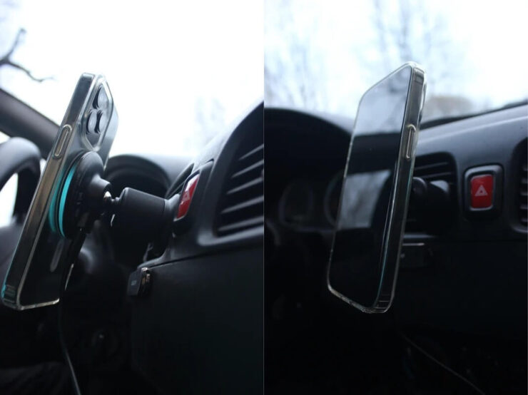 Магнитный держатель с беспроводной зарядкой. Смартфон не только повернут к вам экраном, но и заряжается. Изображение: aliexpress.ru. Магнитный держатель с беспроводной зарядкой. Смартфон не только повернут к вам экраном, но и заряжается. Изображение: aliexpress.ru. Фото.