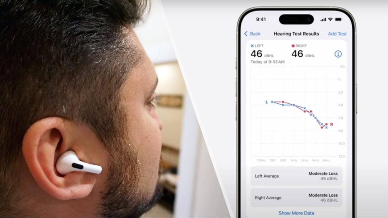 Как проверить слух с помощью AirPods Pro 2 и использовать их в качестве слухового аппарата. Фото.