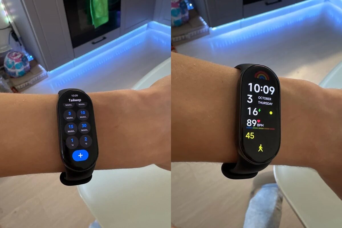 Фитнес-браслет Xiaomi Band. И время сможете посмотреть, и основные показатели здоровья узнать. Фото.