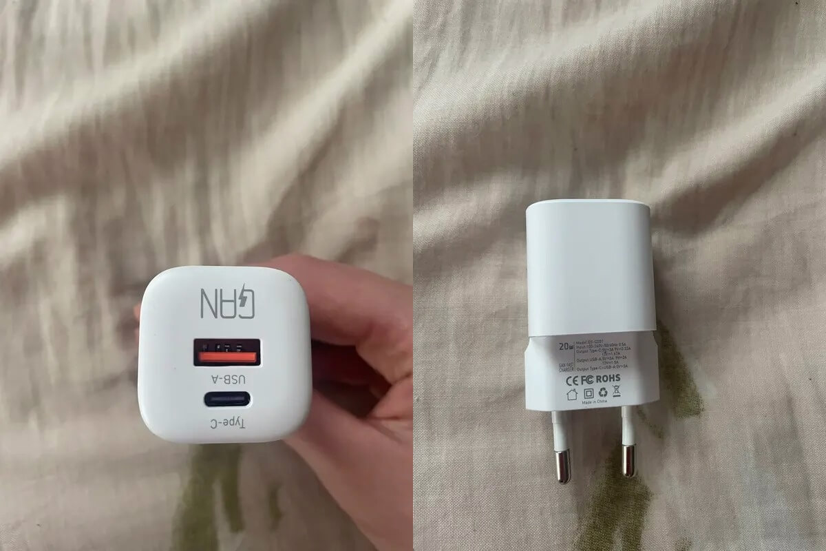 Зарядка для Айфона. Маленький и недорогой блок питания. Фото.