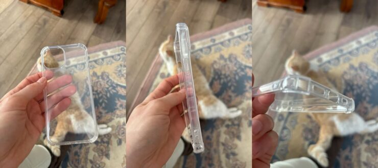 Прозрачный чехол на Айфон. Усиленные углы хорошо защитят ваш смартфон при падениях. Фото.