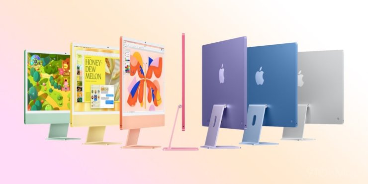 Экран с антибликовым покрытием. Можно выбрать версию iMac M4 с нанопокрытием экрана. Изображение: 9to5mac.com. Фото.