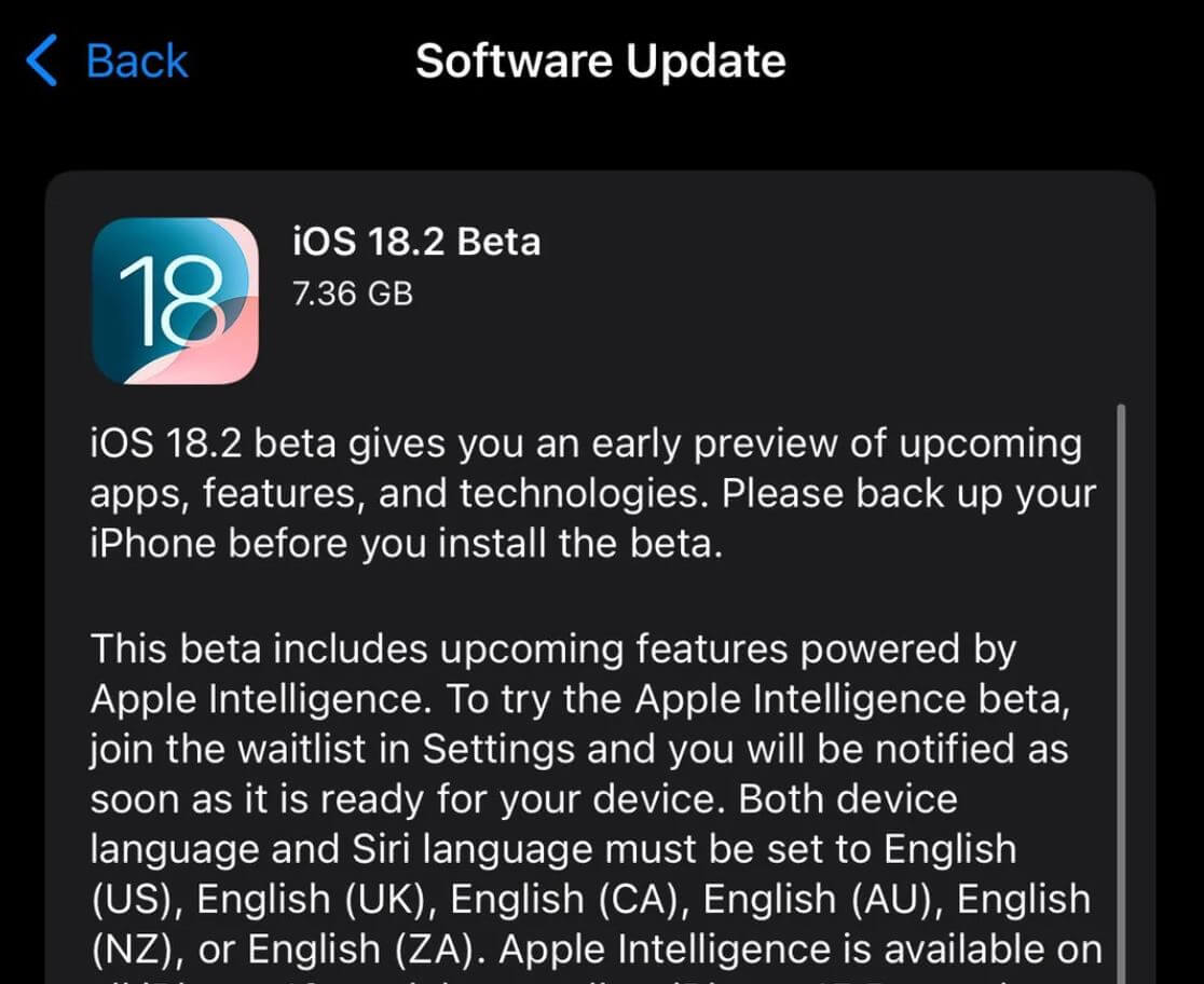 Как скачать iOS 18.2 на Айфон. Первая бета-версия iOS 18.2 уже доступна для скачивания. Как скачать iOS 18.2 на Айфон. Первая бета-версия iOS 18.2 уже доступна для скачивания. Фото.