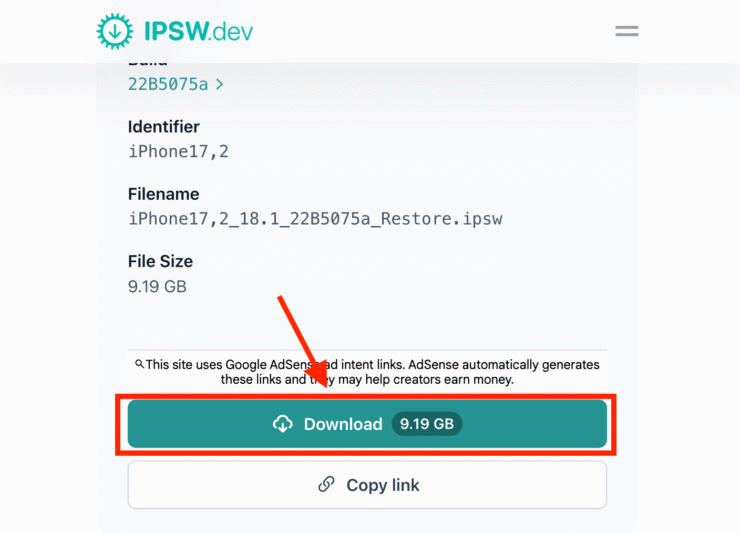 Скачать прошивку на Айфон. Бета-версии iOS 18.1 весят почти 10 ГБ. Фото.