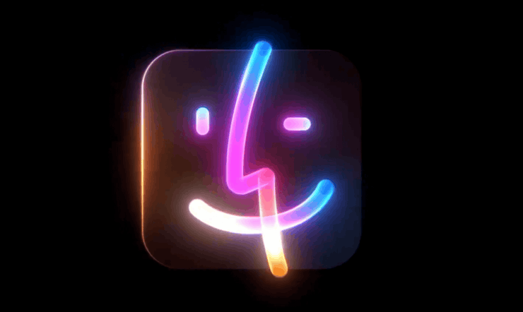 Новые устройства Apple. Логотип Finder говорит нам о новых Маках. Изображение: x.com. Фото.