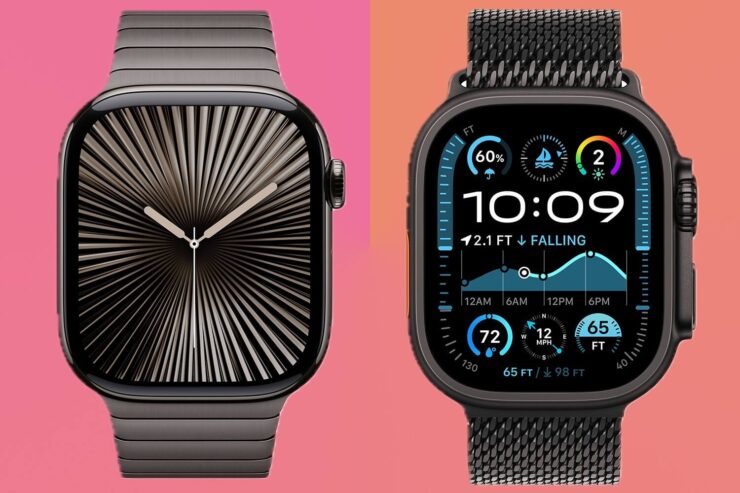 LTPO3 и 2000 нит против 3000 нит у защищенной модели. Экран в Apple Watch Series 10 больше за счет минимальных рамок. Изображение: digitaltrends.com. Фото.