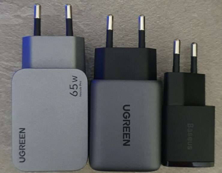 Зарядное устройство UGREEN 65W GaN. GaN-зарядки Ugreen мощнее и компактнее, чем у Apple. Зарядное устройство UGREEN 65W GaN. GaN-зарядки Ugreen мощнее и компактнее, чем у Apple. Фото.
