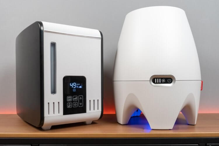 Два крутых увлажнителя воздуха, с уникальным дизайном и необычными функциями. Два крутых увлажнителя воздуха, с уникальным дизайном и необычными функциями. Фото.