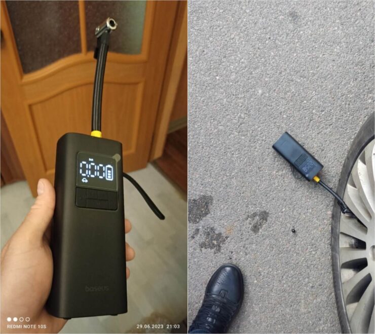 Автомобильный компрессор Baseus. Зачем вам насос, когда есть вот такой компрессор?. Фото.