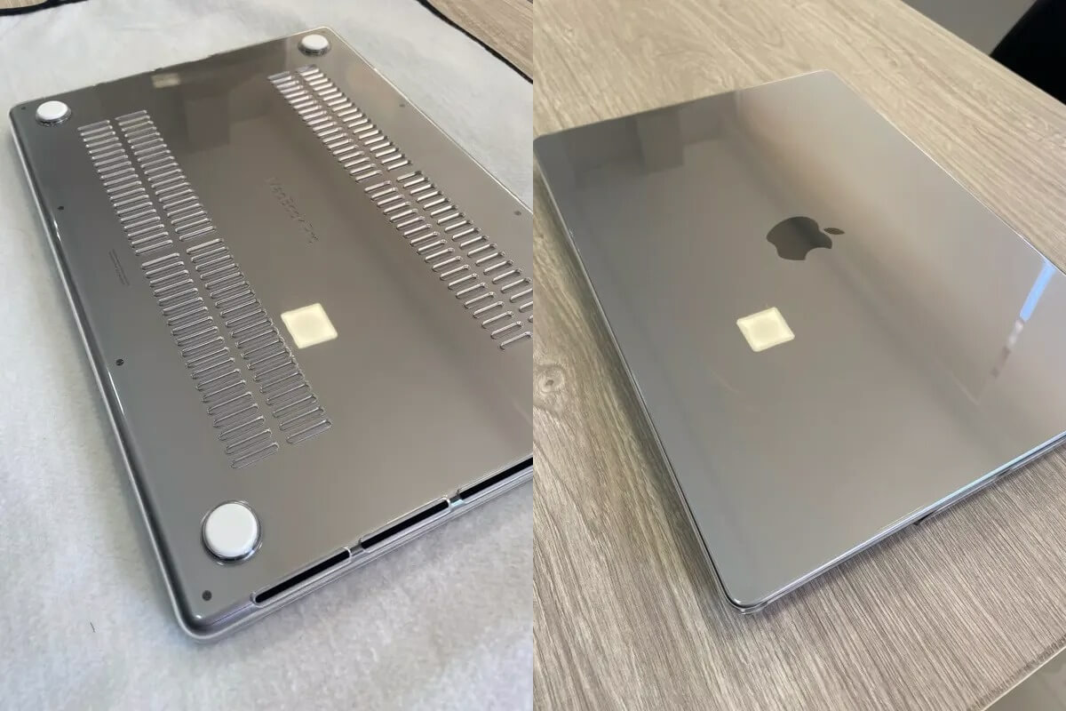 Чехол для Макбука. Прозрачный чехол не портит дизайн ноутбука. Фото.