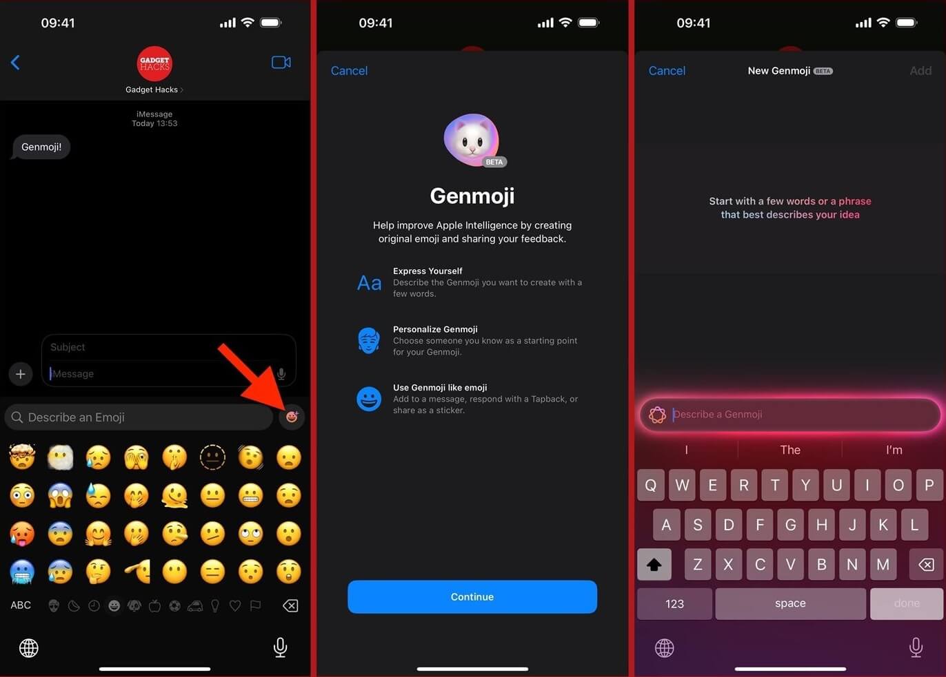 Создать свои эмодзи. Genmoji можно использовать даже в России. Изображение: apple.gadgethacks.com. Фото.