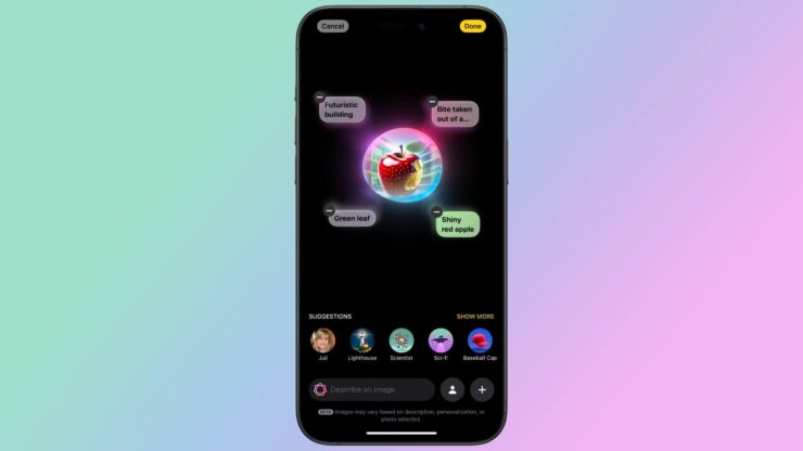 Нейросеть рисует по словам. Отдельные элементы картинки можно отключить. Изображение: macrumors.com. Фото.