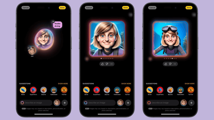 Нейросеть рисует по словам. Нейросеть Apple генерирует исключительно портретные изображения. Изображение: macrumors.com. Фото.