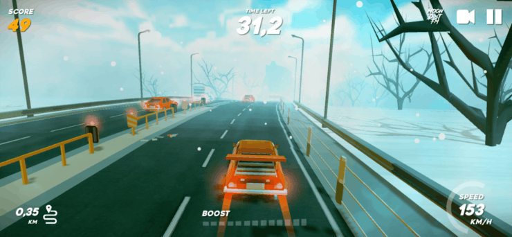 Paco Highway — гонки на Айфон. Гоночки выглядят немного угловато, но играть в них одно удовольствие. Фото.