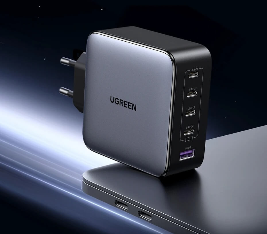 Зарядка для Айфона. Блок питания оснащен сразу пятью разъемами. Изображение: aliexpress.ru. Фото.