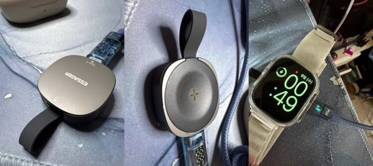 Зарядка для Apple Watch. Эту зарядку легко взять с собой в поездку. Зарядка для Apple Watch. Эту зарядку легко взять с собой в поездку. Фото.