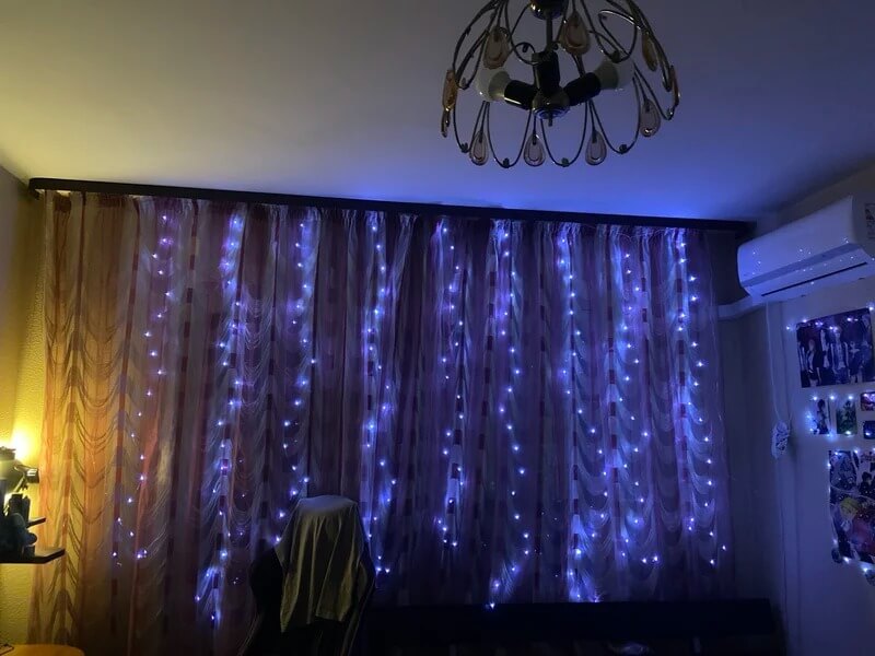 Гирлянда-занавес для дома. С такой гирляндой можно создать праздник в любой момент. Фото.