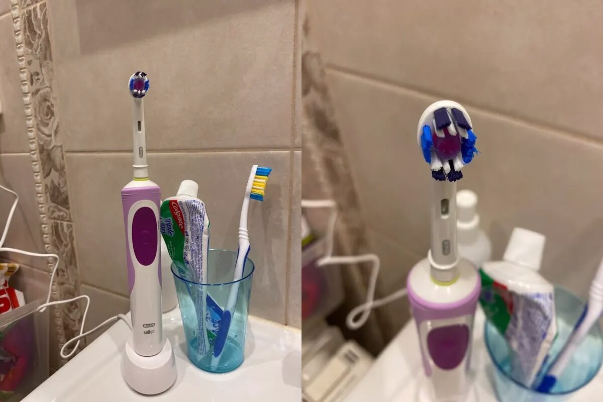 Электрическая зубная щетка Oral-B. С такой зубной щеткой чистота полости рта гарантирована. Фото.