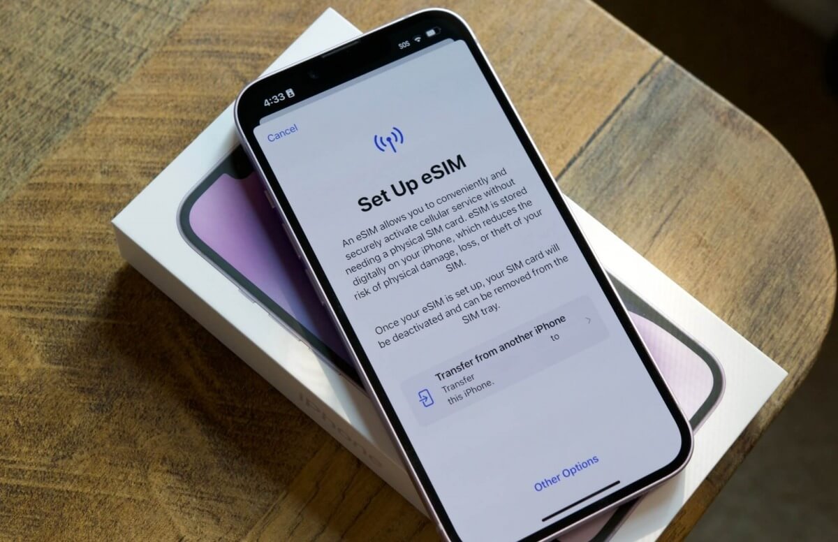 Айфон с eSIM. eSIM в двухсимочных смартфонах Apple отсутствует. Изображение: i-ekb.ru. Фото.