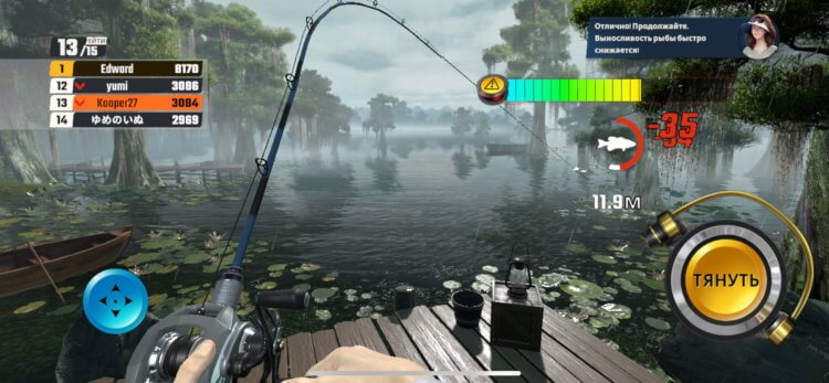 Fishing Master — интересная игра на Айфон. Готовьтесь бороться с каждой рыбой, чтобы ее выловить. Фото.