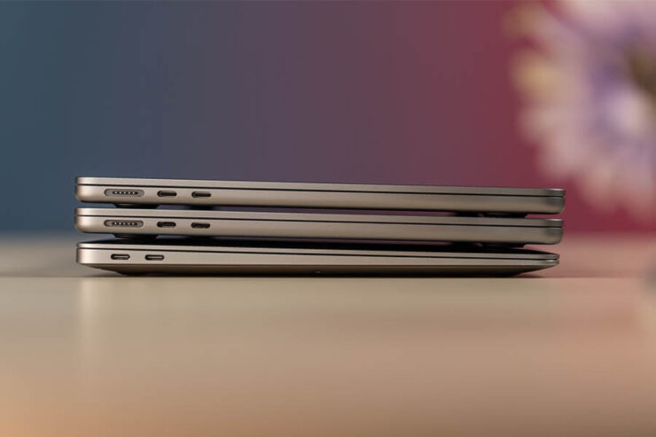 Как выглядит MacBook Air. Air M2 и M3 получили корпус, как у MacBook Pro. Изображение: gadgetbytenepal.com. Фото.
