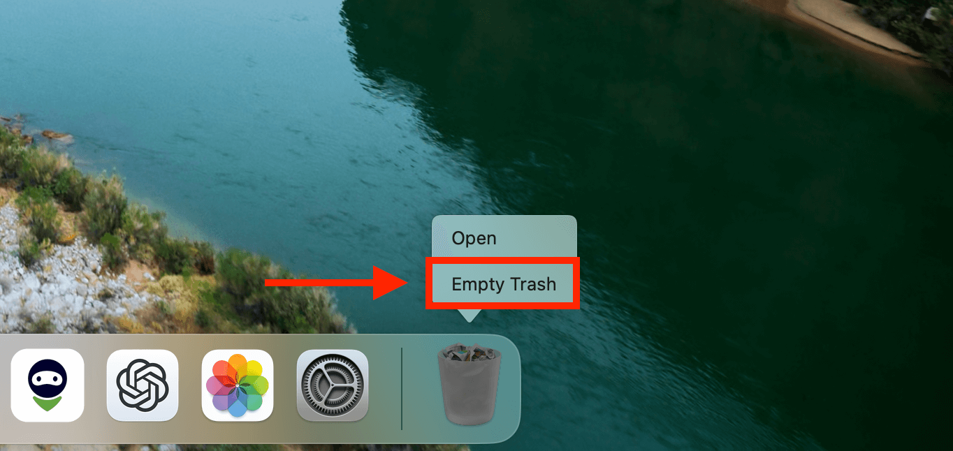 Удалить удаленное из корзины. Быстро очистить корзину на Mac можно из Дока. Фото.