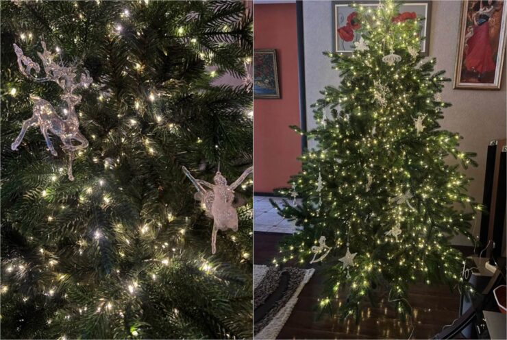 Светодиодная гирлянда-роса на ёлку. Гирлянда-роса — это новый тренд. Фото.