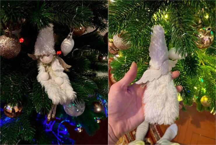 Рождественский декор «Кукла-Ангел». Такую игрушку можно повесить даже на елку. Фото.