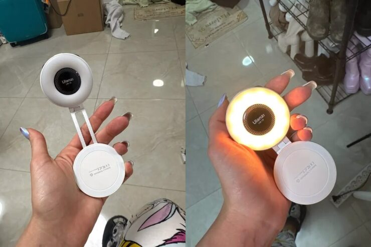 Кольцевая лампа для телефона. Лампу можно примагнитить к Айфону и использовать при съемке как селфи, так и на основную камеру. Кольцевая лампа для телефона. Лампу можно примагнитить к Айфону и использовать при съемке как селфи, так и на основную камеру. Фото.