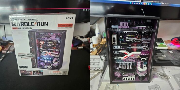 Блочный конструктор. Из разрозненных деталей вам предстоит собрать вот такую прикольную штуку. Фото.