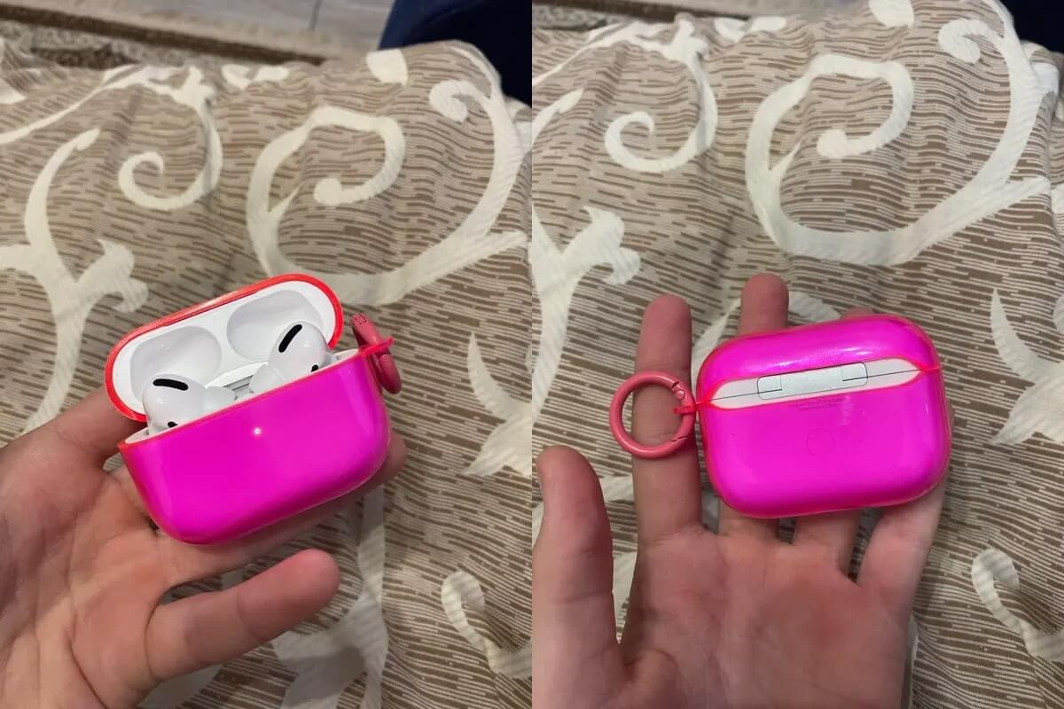 Чехол для AirPods. Можно выбрать яркий цвет или остановиться на классическом прозрачном. Фото.