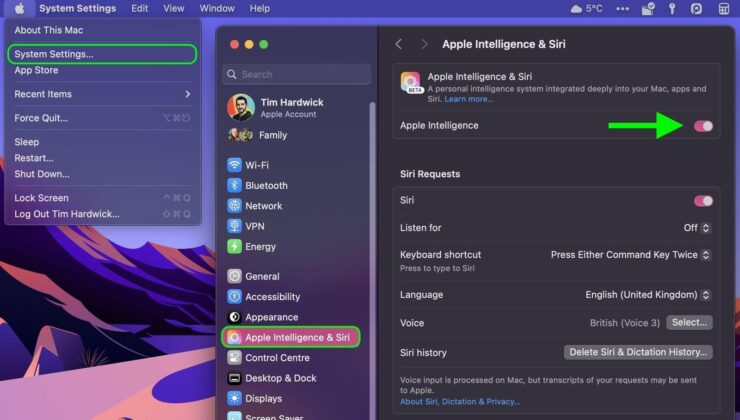 Как отключить Apple Intelligence. На Маке всё тоже делается очень просто. Изображение: macrumors.com. Фото.