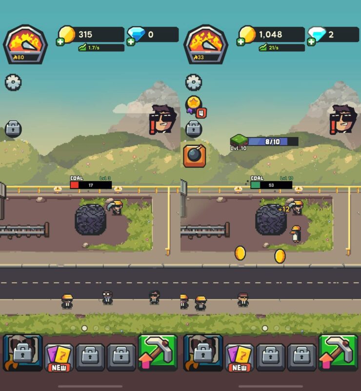 Earth Inc Tycoon Idle Miner — бесплатная игра на Айфон. Добывайте полезные ископаемые, перерабатывайте их и продавайте. Фото.