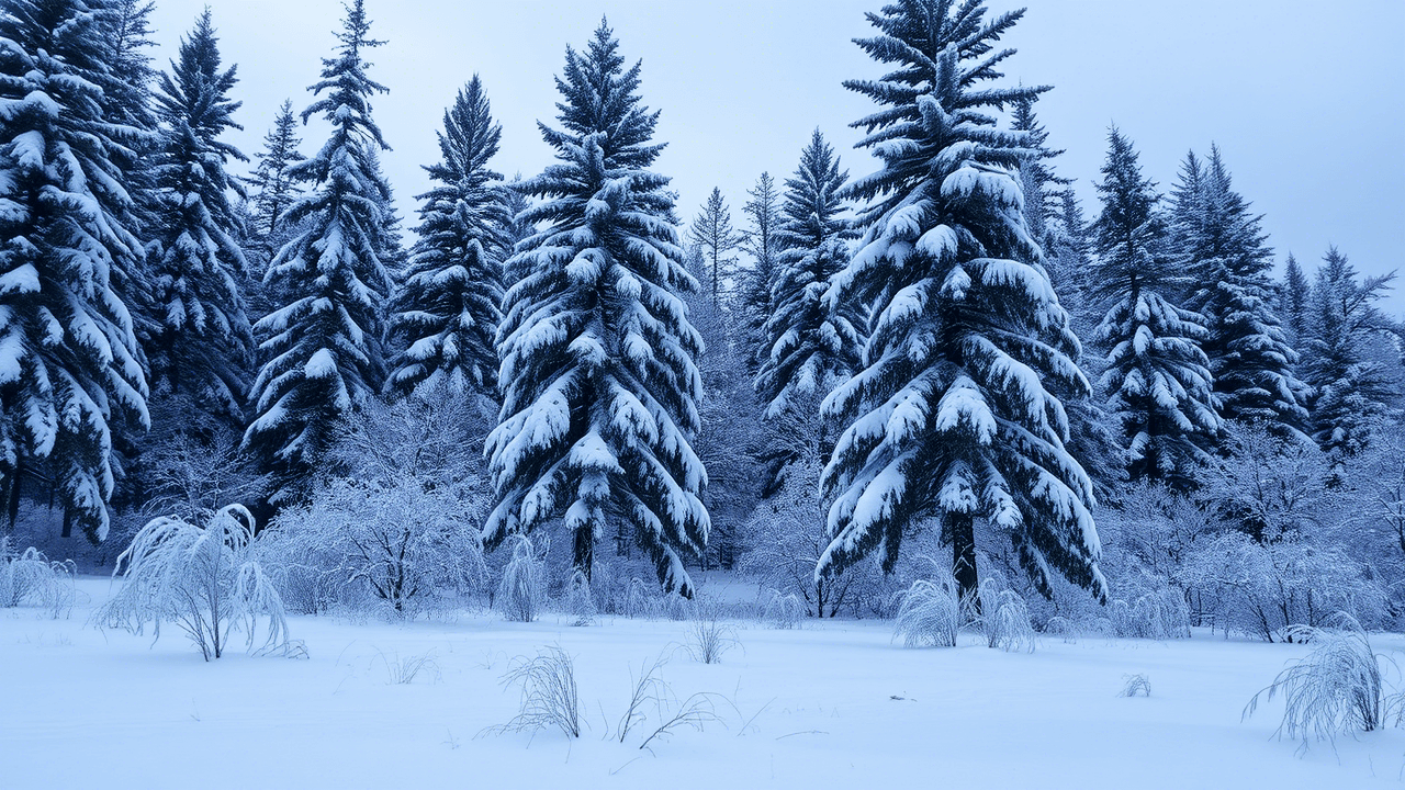 Нейросеть рисует по словам. Картинка по запросу «Зимний лес». Фото.