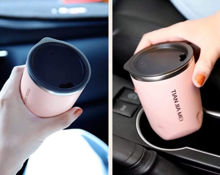 Термокружка из нержавеющей стали. Эта кружка выглядит как стакан из кофейни, но выполнена из стали с защитным покрытием. Термокружка из нержавеющей стали. Эта кружка выглядит как стакан из кофейни, но выполнена из стали с защитным покрытием. Фото.