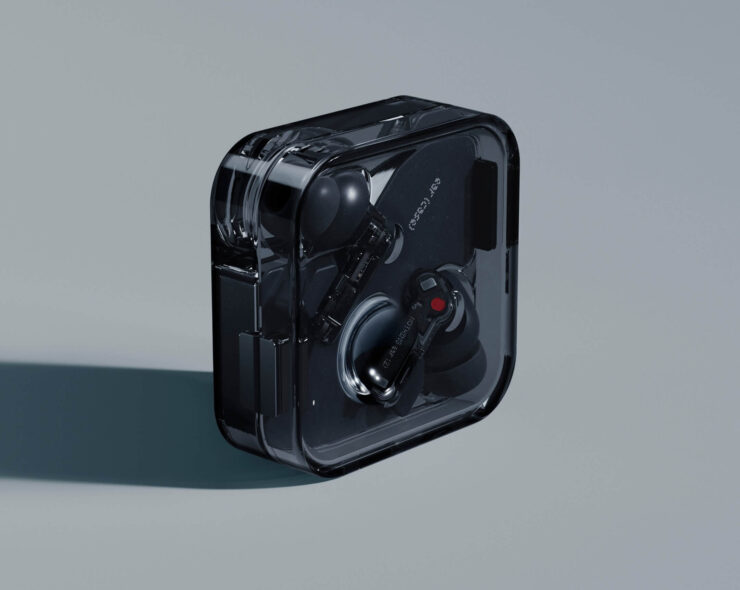 Nothing Ear (2) — беспроводные наушники для Айфона. Выглядят наушники действительно стильно и модно. Изображение: nothing.com.ru. Фото.