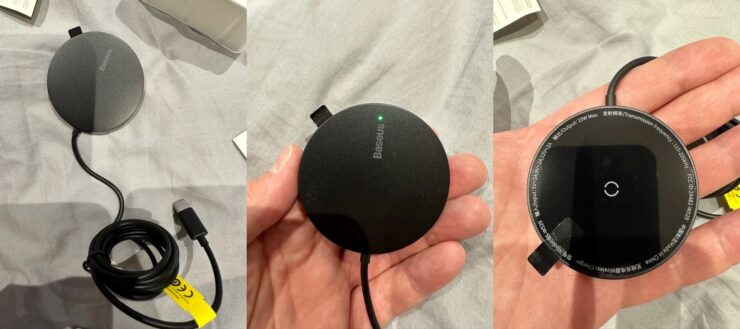 Беспроводная зарядка MagSafe. Зарядка от Baseus выпускается даже в черном цвете. Беспроводная зарядка MagSafe. Зарядка от Baseus выпускается даже в черном цвете. Фото.