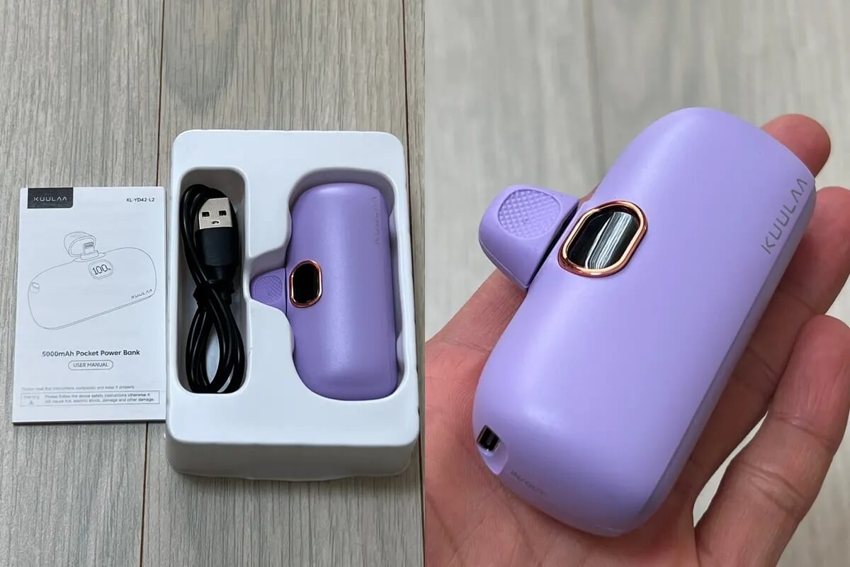 Внешний аккумулятор на 5000 мАч. Аккумулятор действительно компактный и не займет много места в сумке. Фото.