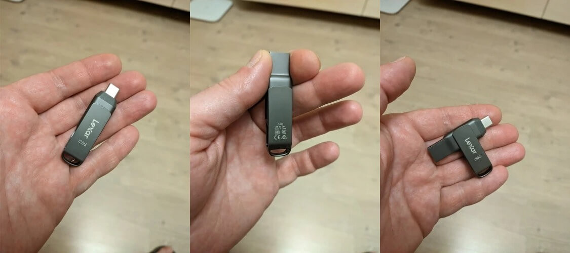 Флешка с USB-C. Флешка оснащена сразу двумя штекерами. Фото.