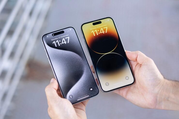 Дисплей в iPhone 14 Pro Max. Толщина рамок сильно отличается. Но лишь при прямом сравнении этих смартфонов. Изображение: phonearena.com. Фото.